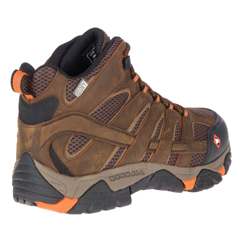 Bottes de Securite Merrell Moab Vertex Mid Waterproof SR Marron Homme | L.D.IQKU